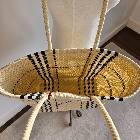 Stylish Plaid Woven Tote Bag - Picture 2 of 2